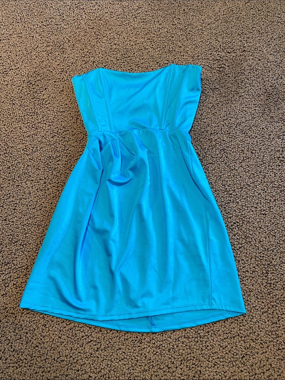 Lucy in the Sky Bright Turquoise Strapless Party Dress